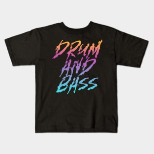 DRUM AND BASS  - Bass Gradient (Orange/pink/blue) Kids T-Shirt